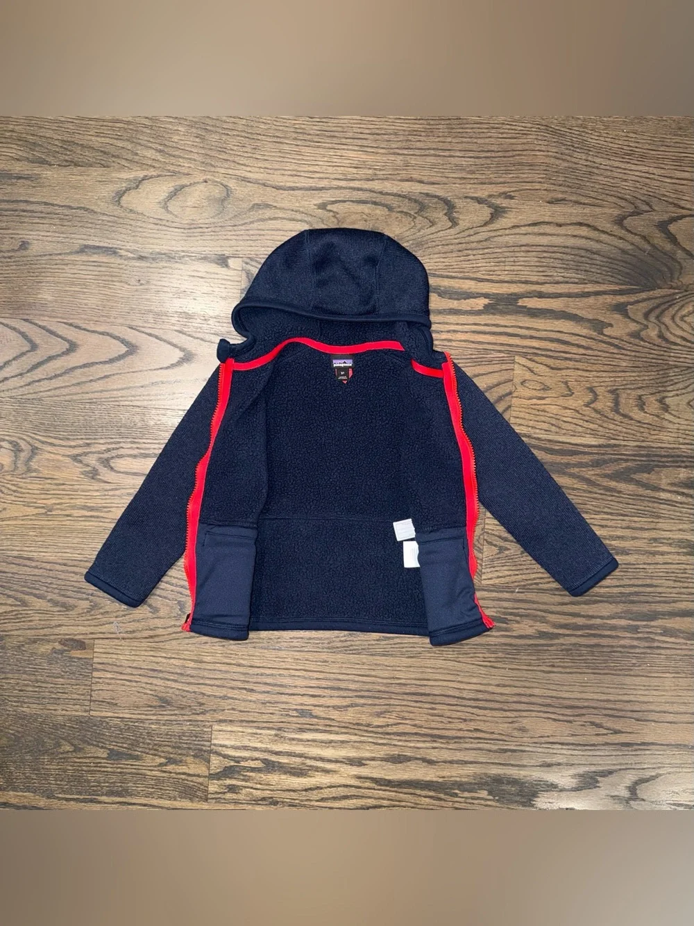 Patagonia toddler full zip hooded sweater jacket navy size 3T